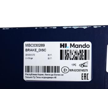 10 999 р. Диск тормозной HYUNDAI G70 (21-) KIA Stinger (17-) передний (1шт.) MANDO MANDO mbc030289  с доставкой в г. Пермь. Увеличить фотографию 6