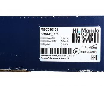 3 499 р. Диск тормозной HYUNDAI Tucson (04-),Getz KIA Sportage (04-) передний (1шт.) MANDO MANDO mbc030191 MANDO mbc030191  с доставкой в г. Пермь. Увеличить фотографию 6