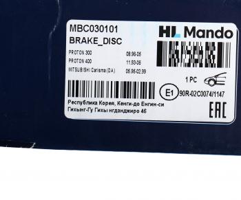 1 999 р. Диск тормозной MITSUBISHI Carisma (96-) передний (1шт.) MANDO MANDO mbc030101 MANDO mbc030101  с доставкой в г. Пермь. Увеличить фотографию 4