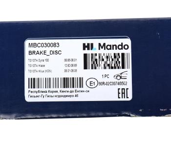 3 699 р. Диск тормозной TOYOTA Hiace (83-) передний (1шт.) MANDO MANDO mbc030083 MANDO mbc030083  с доставкой в г. Пермь. Увеличить фотографию 7