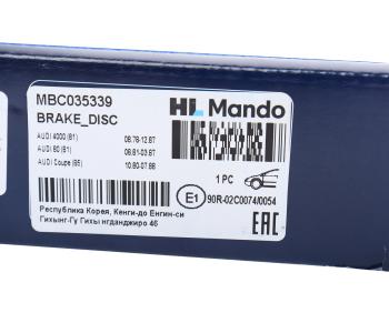 2 499 р. Диск тормозной VW Golf (79-97),Passat (81-88) AUDI 80 (73-91) передний (1шт.) MANDO MANDO mbc035339 MANDO mbc035339  с доставкой в г. Пермь. Увеличить фотографию 7
