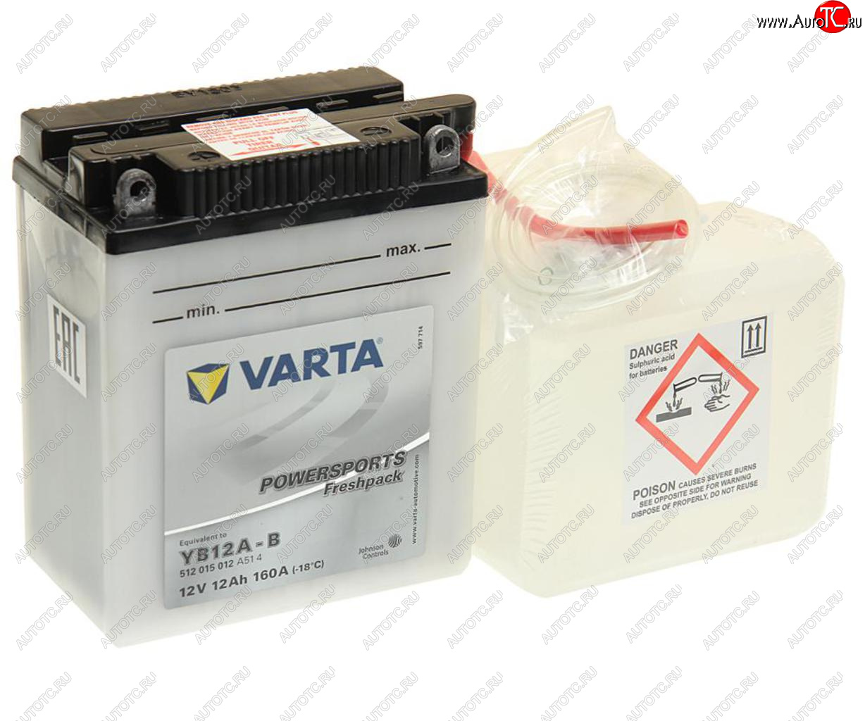 4 999 р. Аккумулятор VARTA MOTO FP + электролит 12А/ч VARTA 6ст12 yb12a-b VARTA 6ст12 yb12a-b  с доставкой в г. Пермь