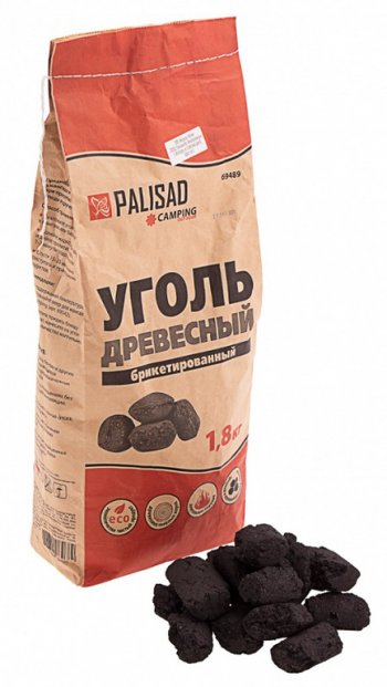165 р. Уголь древесный брикетированный 1.8кг PALISAD PALISAD 69489 PALISAD 69489  с доставкой в г. Пермь. Увеличить фотографию 1