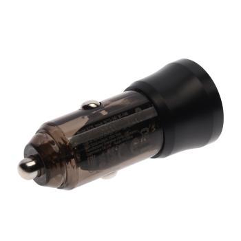 272 р. Устройство зарядное в прикуриватель 1USB + 1 Type C 12V BOROFONE BOROFONE bz25 transparent black  с доставкой в г. Пермь. Увеличить фотографию 3