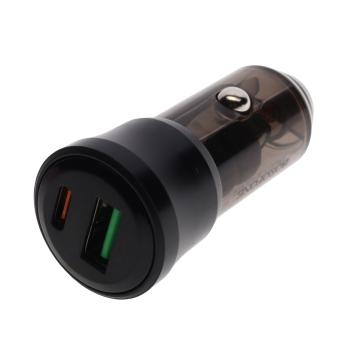 272 р. Устройство зарядное в прикуриватель 1USB + 1 Type C 12V BOROFONE BOROFONE bz25 transparent black  с доставкой в г. Пермь. Увеличить фотографию 1
