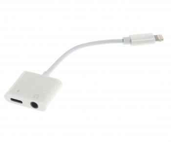 419 р. Переходник iPhone (5-) на jack 3.5 белый BOROFONE BOROFONE bv12 white  с доставкой в г. Пермь. Увеличить фотографию 1