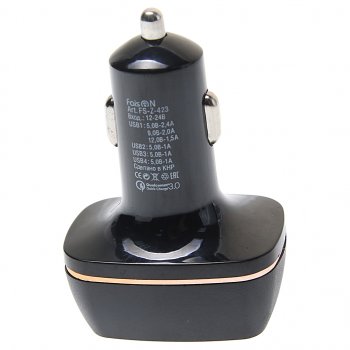 619 р. Устройство зарядное в прикуриватель 4USB 12V Quick Charge FAISON FAISON fs-z-423 black  с доставкой в г. Пермь. Увеличить фотографию 2