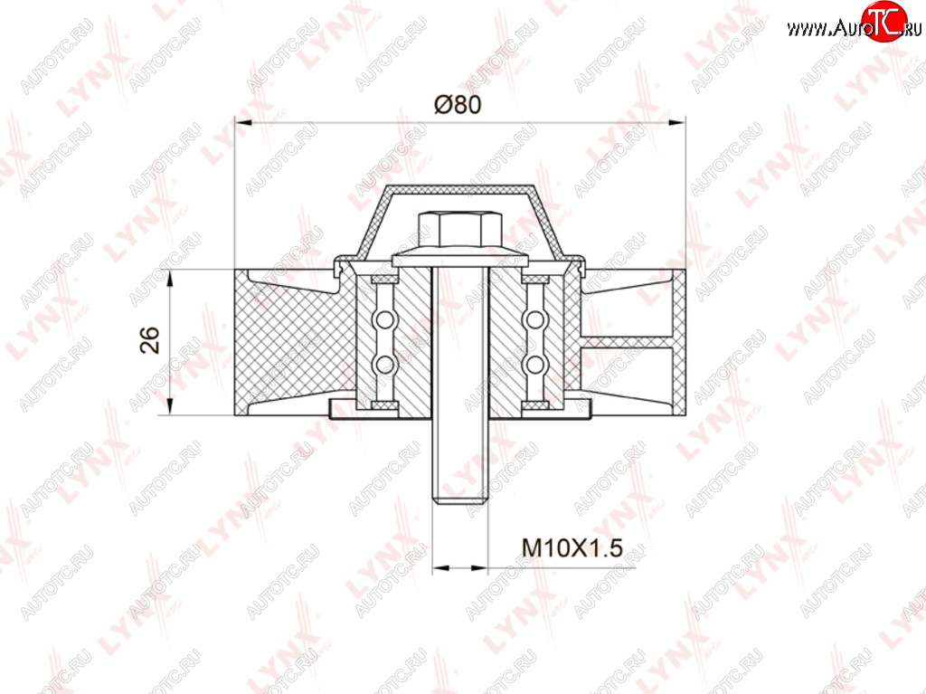 2 089 р. Ролик приводного ремня MERCEDES C (W202,W203),E (W210,W211),S (W140,W220) обводной LYNX LYNX pb7007  с доставкой в г. Пермь
