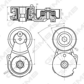 3 179 р. Натяжитель приводного ремня NISSAN Qashqai,X-Trail (T31) (2.0) GMB GMB gat31640  с доставкой в г. Пермь. Увеличить фотографию 3