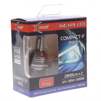 4 299 р. Лампа светодиодная 12V H4 P43t 2800lm бокс (2шт.) XENITE XENITE 1009672  с доставкой в г. Пермь. Увеличить фотографию 1