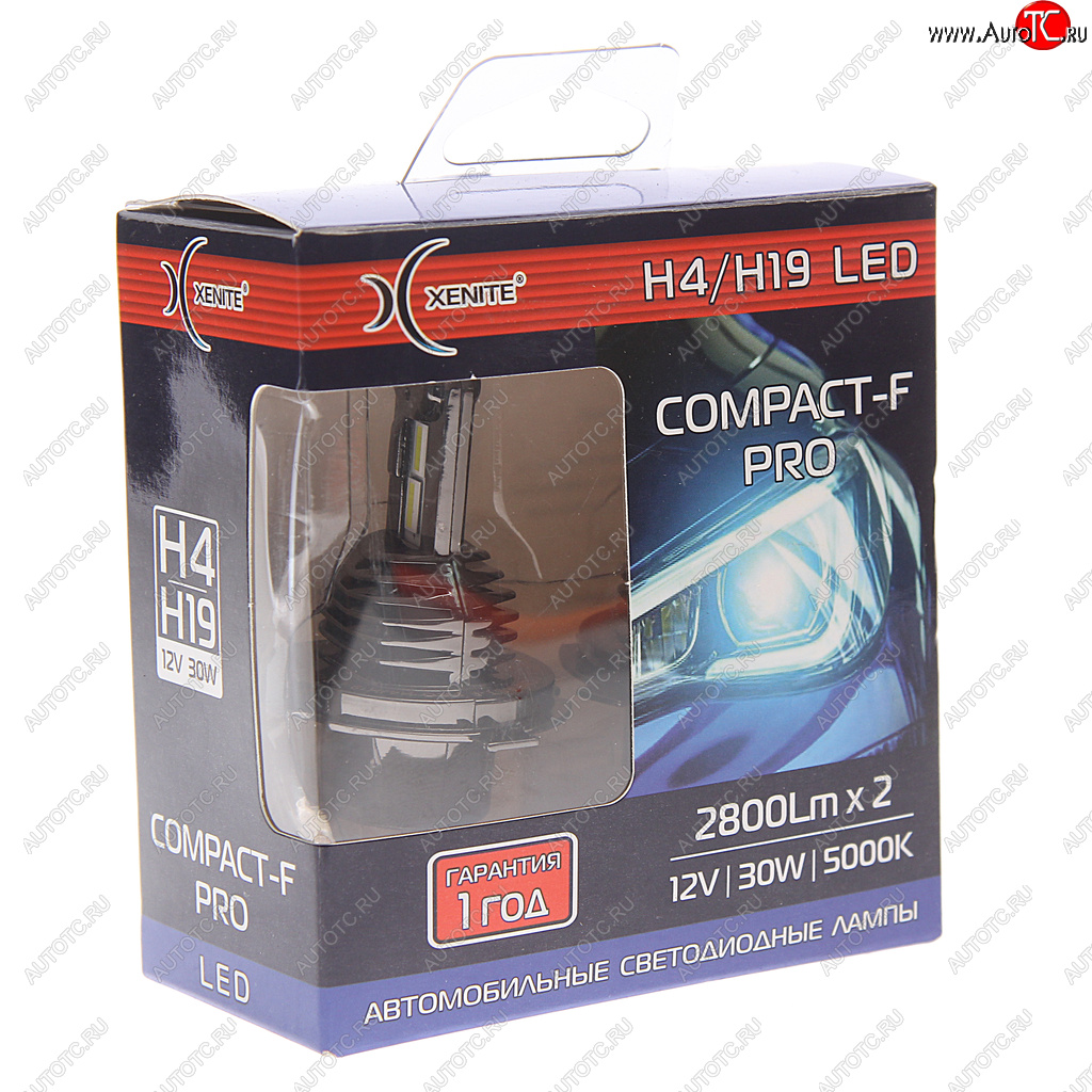 4 299 р. Лампа светодиодная 12V H4 P43t 2800lm бокс (2шт.) XENITE XENITE 1009672  с доставкой в г. Пермь