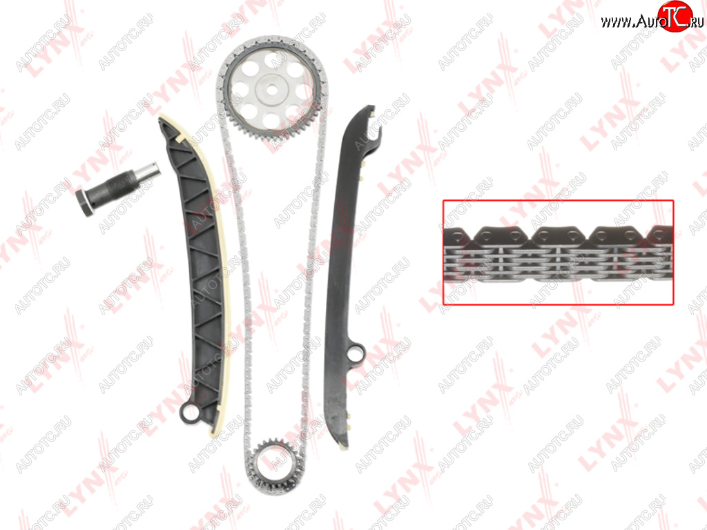 10 599 р. Комплект цепи ГРМ VW AUDI SKODA (1.2 TSI) (1 цепь+башмак натяж+успокоит+натяж+2 звезды) LYNX LYNX tk0054  с доставкой в г. Пермь