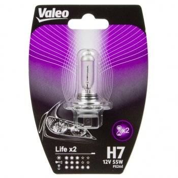 319 р. Лампа 12V H7 55W PX26d блистер (1шт.) Life x2 VALEO VALEO 032516  с доставкой в г. Пермь. Увеличить фотографию 2