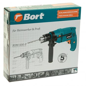 2 499 р. Дрель ударная 500Вт BORT BORT (Китай) bsm-500-p  с доставкой в г. Пермь. Увеличить фотографию 3