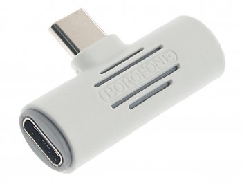 274 р. Переходник USB Type C на jack 3.5 + зарядка белый BOROFONE BOROFONE bv8 white  с доставкой в г. Пермь. Увеличить фотографию 1