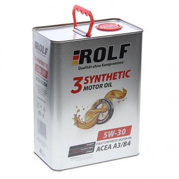 3 389 р. Масло моторное 3-SYNTHETIC A3/B4 5W30 синт.4л ROLF ROLF 322549 ROLF 322549  с доставкой в г. Пермь. Увеличить фотографию 1