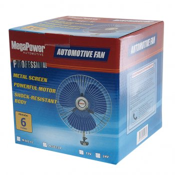 899 р. Вентилятор в салон 24V 6 на кронштейне (с решеткой металл) 16см MEGAPOWER MEGAPOWER-AUTOMOTIVE m-502-24  с доставкой в г. Пермь. Увеличить фотографию 3