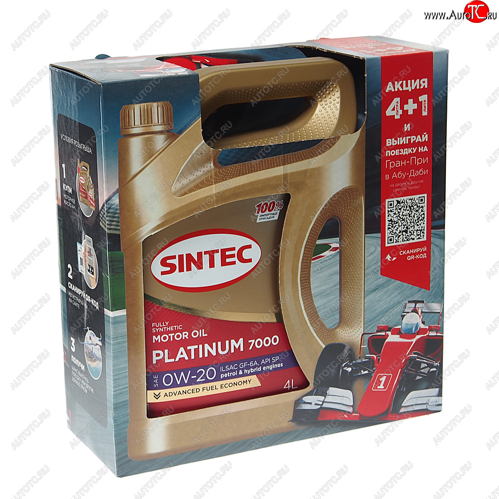 1 899 р. Масло моторное Platinum 7000 GF-6A 0W20 синт.4+1л SINTEC SINTEC 600222 SINTEC 600222  с доставкой в г. Пермь