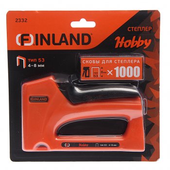 879 р. Степлер пластиковый 4-8мм тип 53 со скобами 1000шт. FINLAND FINLAND 2332  с доставкой в г. Пермь. Увеличить фотографию 1