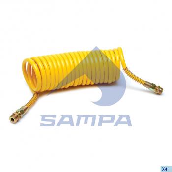 1 199 р. Шланг пневматический витой М22 L=7.5м (желтый) SAMPA SAMPA 095.180  с доставкой в г. Пермь. Увеличить фотографию 1