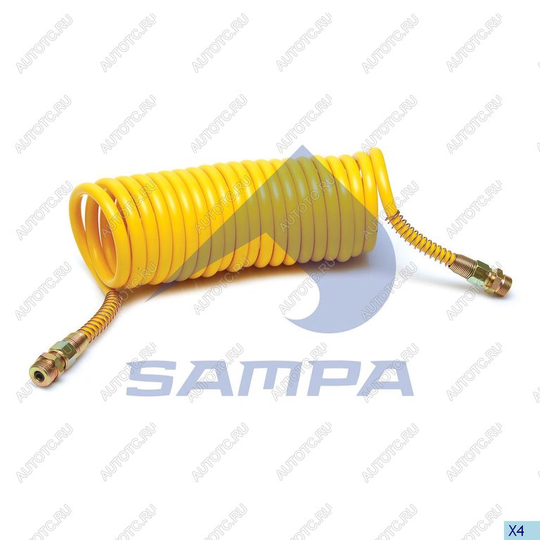 1 199 р. Шланг пневматический витой М22 L=7.5м (желтый) SAMPA SAMPA 095.180  с доставкой в г. Пермь