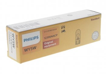 93 р. Лампа 12V WY5W T10W W2.1x9.5d PHILIPS PHILIPS 12396nacp  с доставкой в г. Пермь. Увеличить фотографию 2