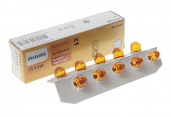 93 р. Лампа 12V WY5W T10W W2.1x9.5d PHILIPS PHILIPS 12396nacp  с доставкой в г. Пермь. Увеличить фотографию 1