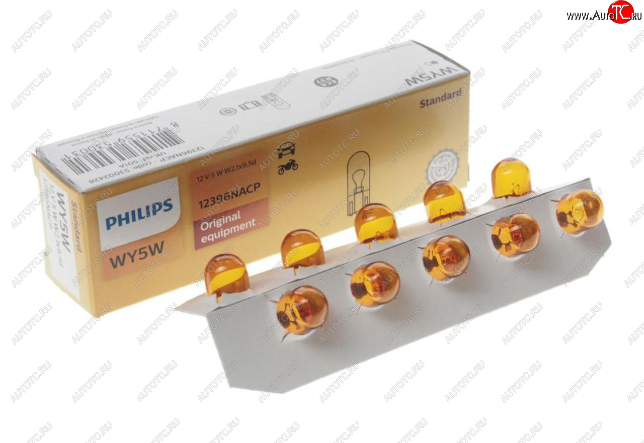 93 р. Лампа 12V WY5W T10W W2.1x9.5d PHILIPS PHILIPS 12396nacp  с доставкой в г. Пермь