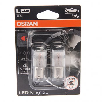 2 099 р. Лампа светодиодная 12V P21W BA15s блистер (2шт.) LEDriving SL Red OSRAM OSRAM 7506drp02b  с доставкой в г. Пермь. Увеличить фотографию 1