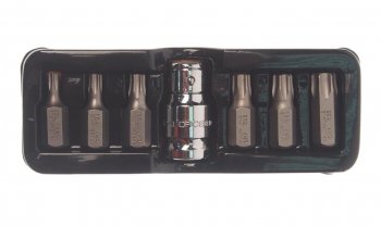 379 р. Набор бит 12 TORX T25-T55 с держателем 7 предметов в ложементе ROCKFORCE ROCKFORCE rf-4074  с доставкой в г. Пермь. Увеличить фотографию 2