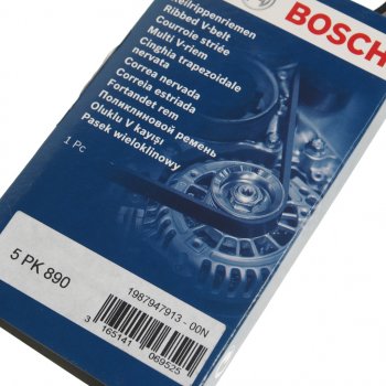 699 р. Ремень приводной поликлиновой 5PK890 BOSCH BOSCH 1987947913 BOSCH 1987947913  с доставкой в г. Пермь. Увеличить фотографию 2