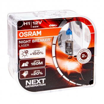 2 399 р. Лампа 12V H1 55W P14.5s +150% 3500K бокс (2шт.) Night Breaker Laser OSRAM OSRAM 64150nl2(euro)  с доставкой в г. Пермь. Увеличить фотографию 1