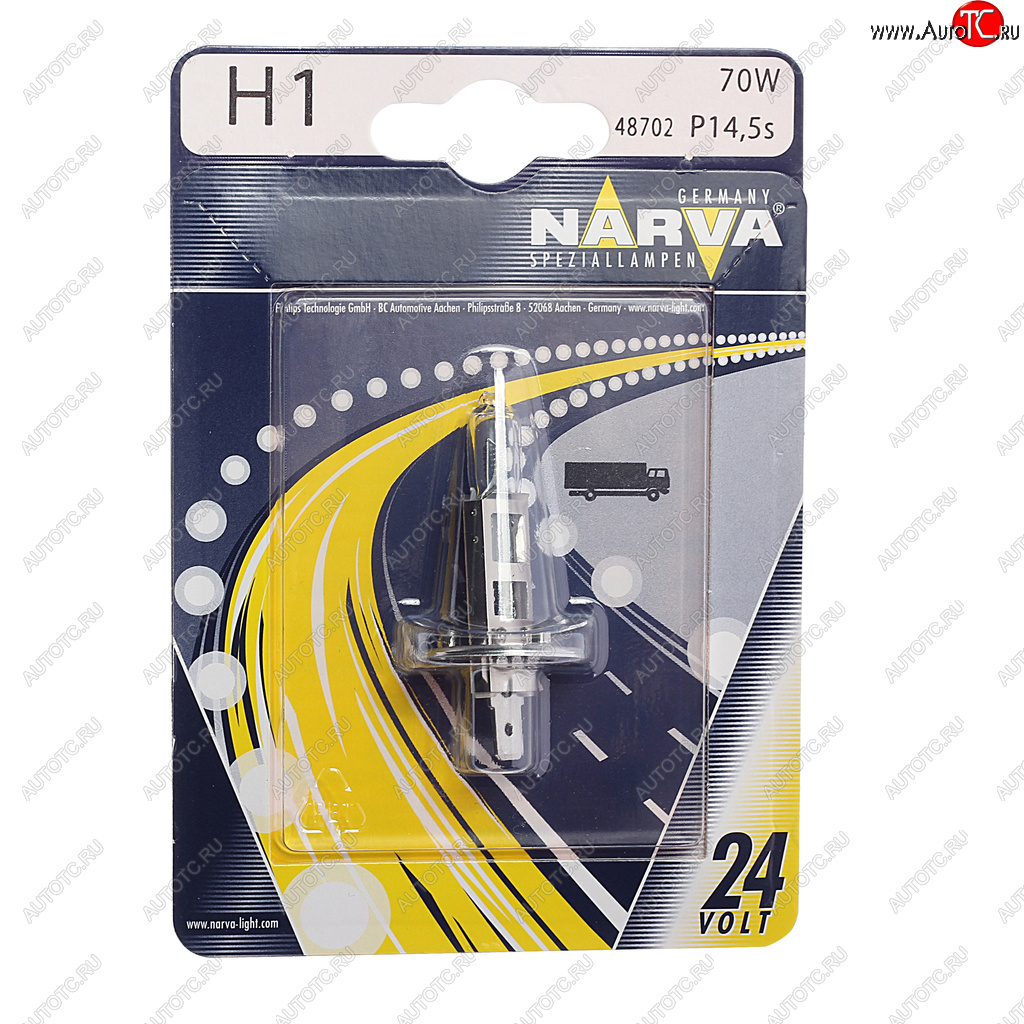 299 р. Лампа 24V H1 70W P14.5s блистер (1шт.) Standard NARVA NARVA 487024000  с доставкой в г. Пермь