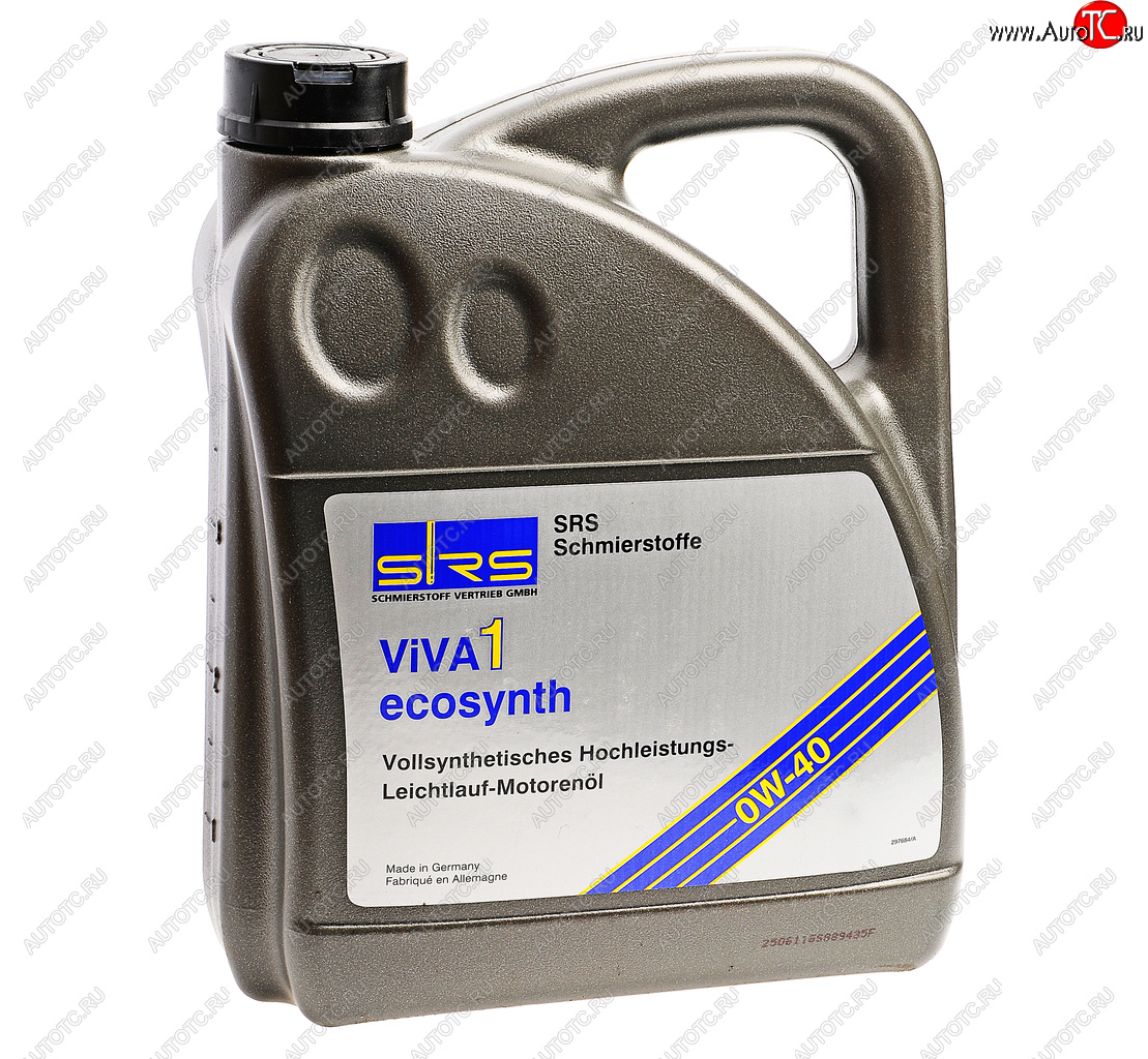 7 349 р. Масло моторное VIVA 1 ECOSYNTH 0W40 синт.4л SRS SRS 4033885000854  с доставкой в г. Пермь