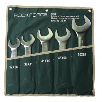 6 699 р. Набор ключей рожковых 32-55мм 5 предметов на полотне ROCKFORCE ROCKFORCE rf-5052p  с доставкой в г. Пермь. Увеличить фотографию 1