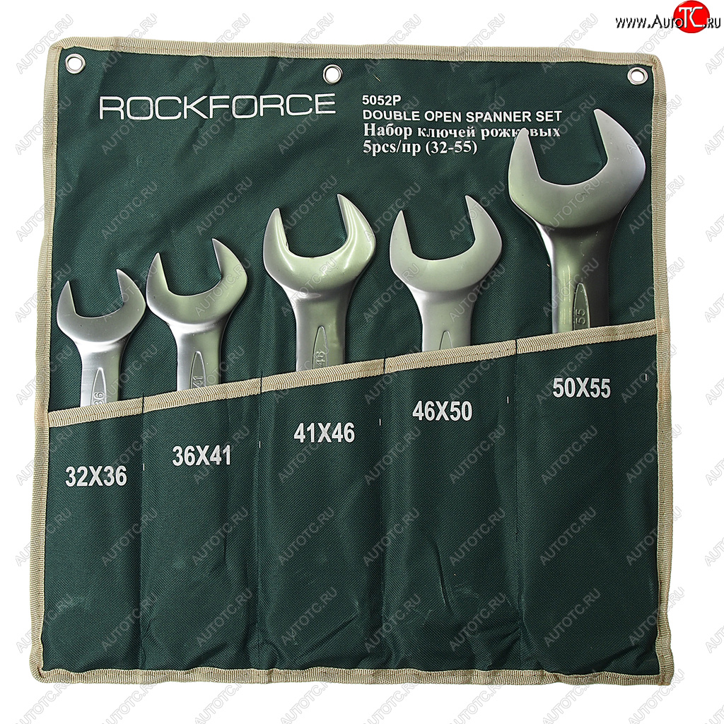 6 699 р. Набор ключей рожковых 32-55мм 5 предметов на полотне ROCKFORCE ROCKFORCE rf-5052p  с доставкой в г. Пермь