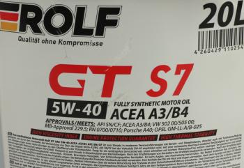 12 999 р. Масло моторное GT A3B4 5W40 синт.20л ROLF ROLF 322456  с доставкой в г. Пермь. Увеличить фотографию 3