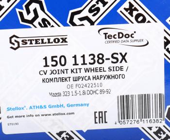2 099 р. ШРУС наружный MAZDA 323F комплект STELLOX STELLOX 1501138sx  с доставкой в г. Пермь. Увеличить фотографию 7