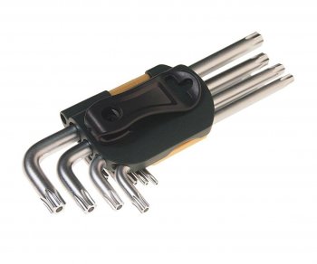 619 р. Набор ключей TORX T10Н-Т50Н Г-образных 9 предметов с держателем ROCKFORCE ROCKFORCE rf-5098tl  с доставкой в г. Пермь. Увеличить фотографию 2