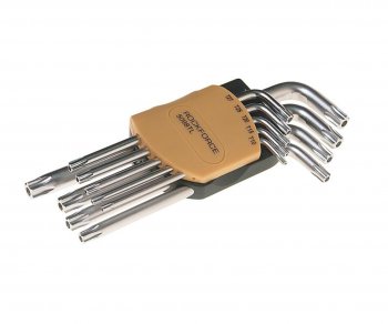 619 р. Набор ключей TORX T10Н-Т50Н Г-образных 9 предметов с держателем ROCKFORCE ROCKFORCE rf-5098tl  с доставкой в г. Пермь. Увеличить фотографию 1