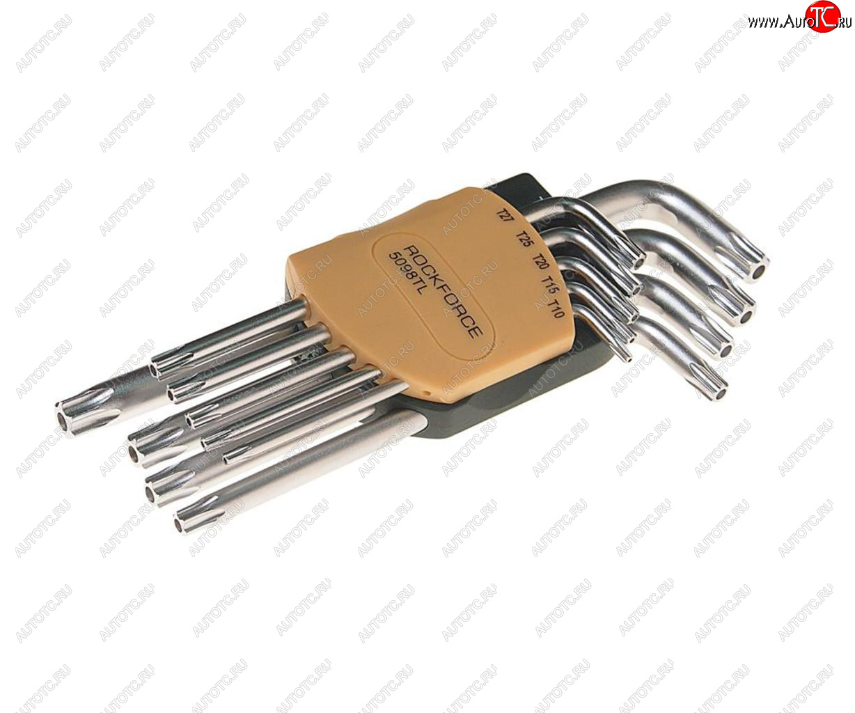 619 р. Набор ключей TORX T10Н-Т50Н Г-образных 9 предметов с держателем ROCKFORCE ROCKFORCE rf-5098tl  с доставкой в г. Пермь