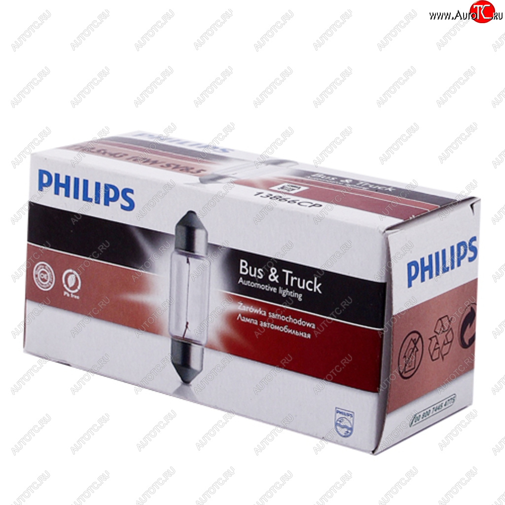 83 р. Лампа 24V C10W SV8.5-8 43мм PHILIPS PHILIPS 13866cp  с доставкой в г. Пермь