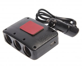 419 р. Разветвитель прикуривателя 3-х гнездовой 12-24V 2USB OLESSON OLESSON no.1636  с доставкой в г. Пермь. Увеличить фотографию 2