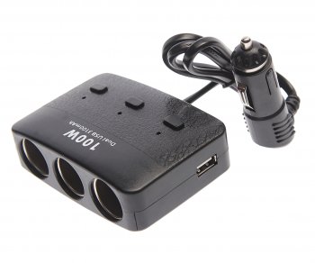 419 р. Разветвитель прикуривателя 3-х гнездовой 12-24V 2USB OLESSON OLESSON no.1636  с доставкой в г. Пермь. Увеличить фотографию 1