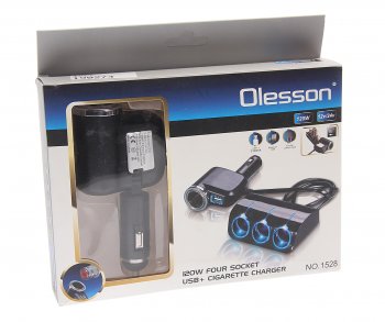 619 р. Разветвитель прикуривателя 4-х гнездовой 12-24V 1USB OLESSON OLESSON no.1528  с доставкой в г. Пермь. Увеличить фотографию 3