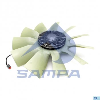 42 999 р. Вентилятор SCANIA P,G,R,T series (04-) в сборе с вискомуфтой SAMPA SAMPA 043.342-01  с доставкой в г. Пермь. Увеличить фотографию 1