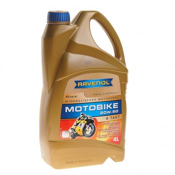 5 549 р. Масло моторное для 4-х тактных двигателей Motobike 4T 20W50 мин.4л RAVENOL RAVENOL 1173122-004  с доставкой в г. Пермь. Увеличить фотографию 1