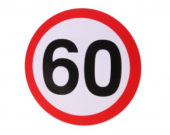 56 р. Наклейка-знак виниловая Ограничение скорости 60км/ч круг, малая  в06102  в06102  с доставкой в г. Пермь. Увеличить фотографию 1