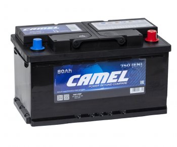 11 949 р. Аккумулятор CAMEL 80Ач обратная полярность, низкий CAMEL 6ст80(0) lb4  с доставкой в г. Пермь. Увеличить фотографию 1