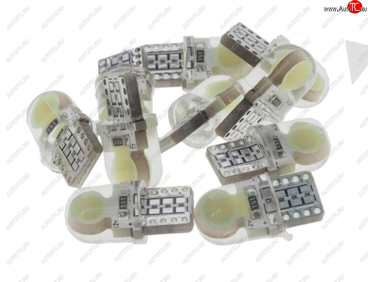 26 р. Лампа светодиодная 12V W5W T10 W2.1x9.5d 6000K COB в силиконе White MEGA ELECTRIC MEGA ELECTRIC 70214  с доставкой в г. Пермь